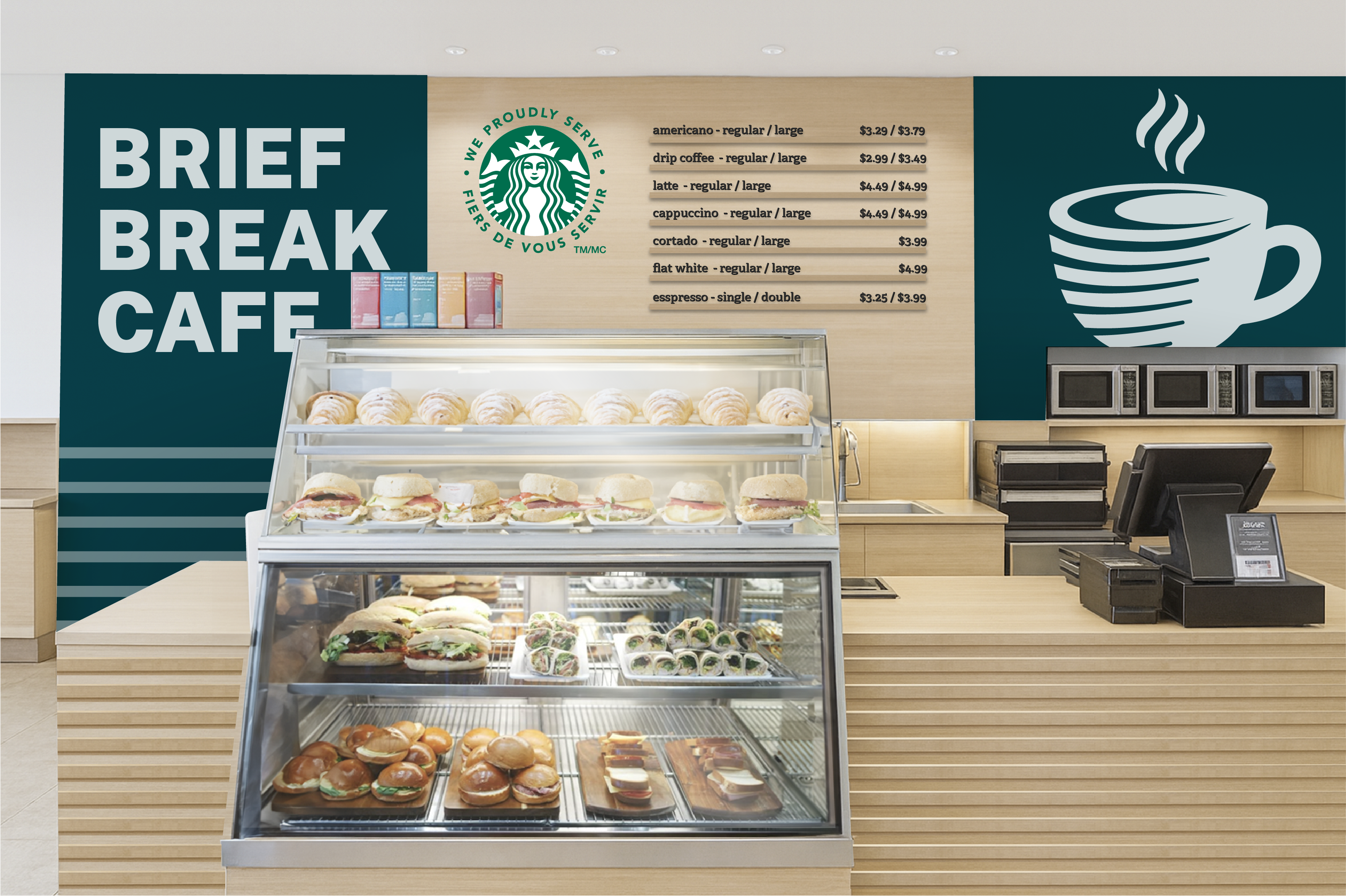 Brief Break Café – Starbucks partnership concept